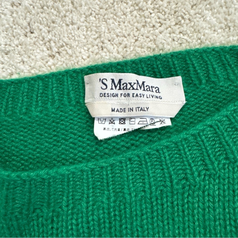 MaxMara Green Crew Neck cashmere Sweater